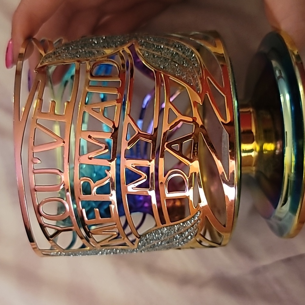 Mermaid Bath and Body works candle holder three wick